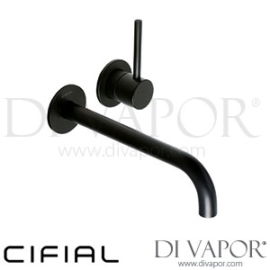 Cifial 32406MI.U Black 2 Hole Wall Basin Mixer Tap Right Side Valve without Plate Spare Parts